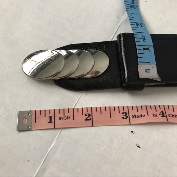 Adjustable Belt Black with Silver Ovals for Buckle 23.5-41” - Picture 5 of 8